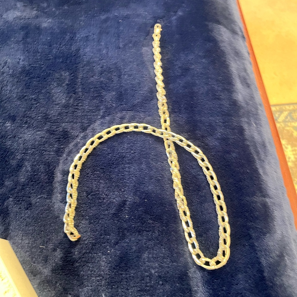 Like new Elegant Silver Chain Necklace 22 inches in total length. Box included